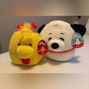 Squishmallows Peanuts Valentine’s Woodstock & Snoopy Plush Pair
